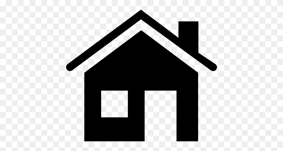 House With Chimney Icon, Gray Free Transparent Png