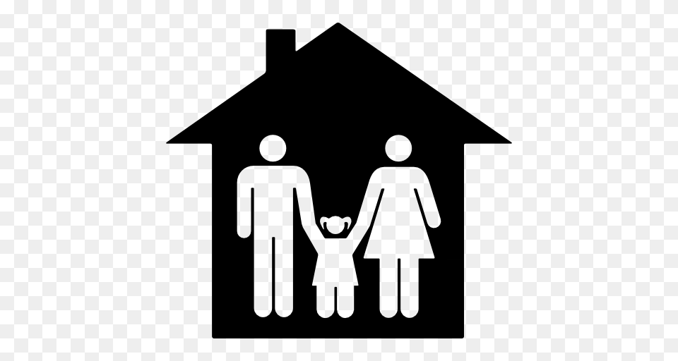 House With Family Icon, People, Person, Stencil, Body Part Free Png
