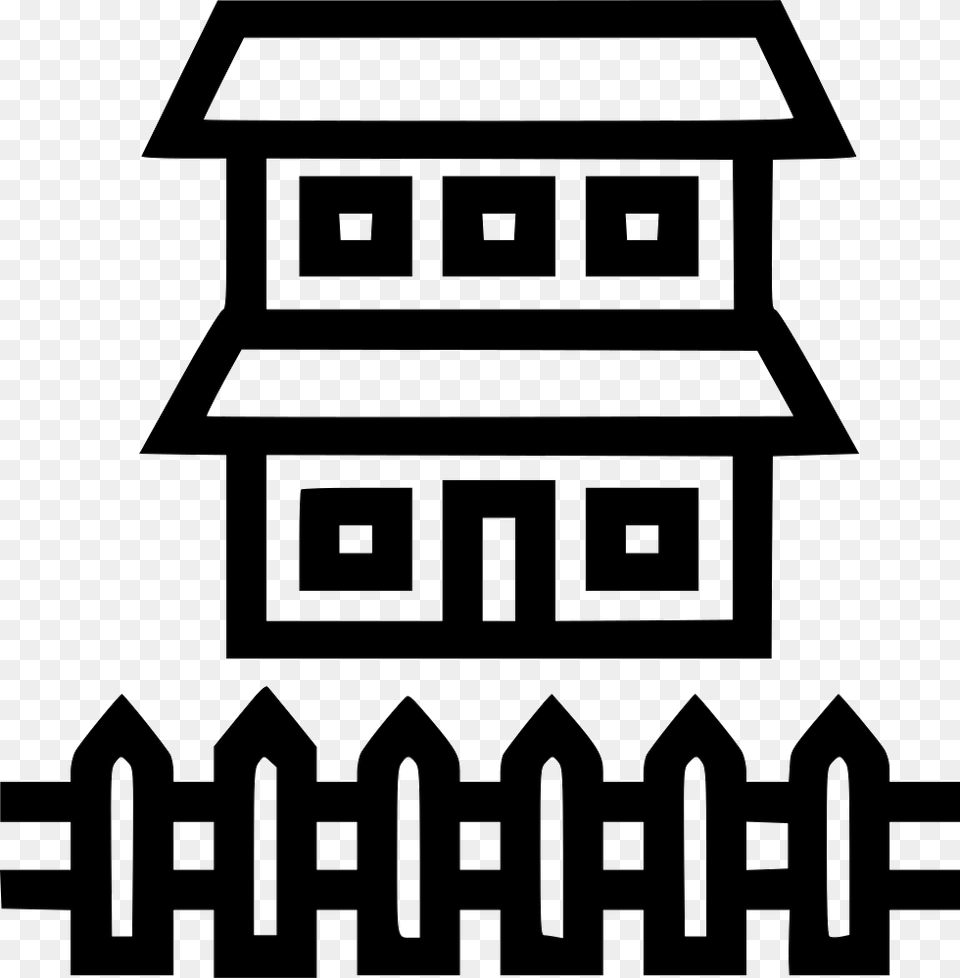House With Fence Back Yard Icon, Stencil, Scoreboard Png