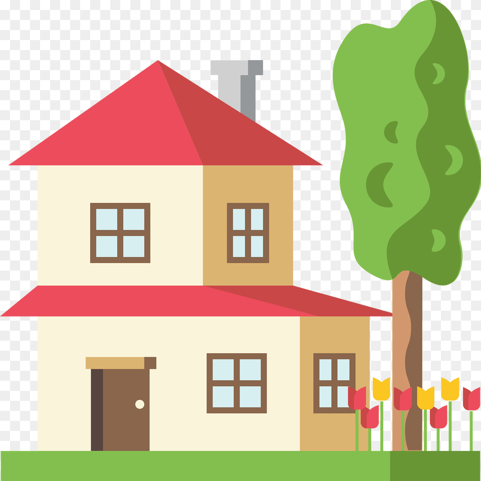 House With Garden Emoji Clipart, Architecture, Neighborhood, Housing, Cottage Free Png