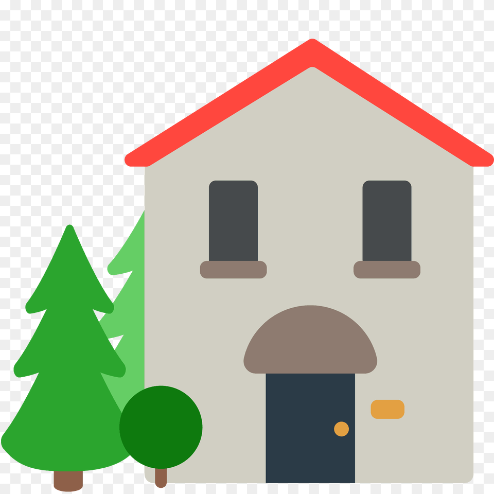 House With Garden Emoji Clipart, Fir, Neighborhood, Plant, Tree Free Png Download