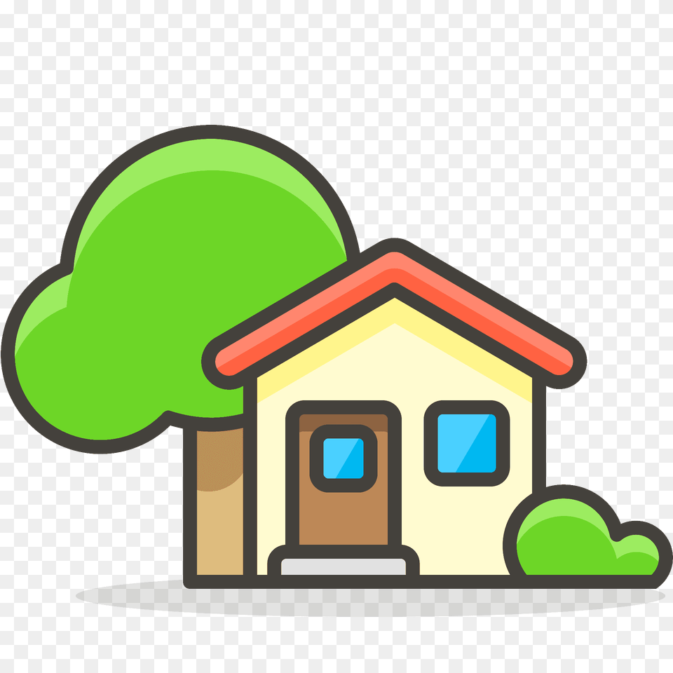 House With Garden Emoji Clipart, Neighborhood, Architecture, Outdoors, Nature Free Png