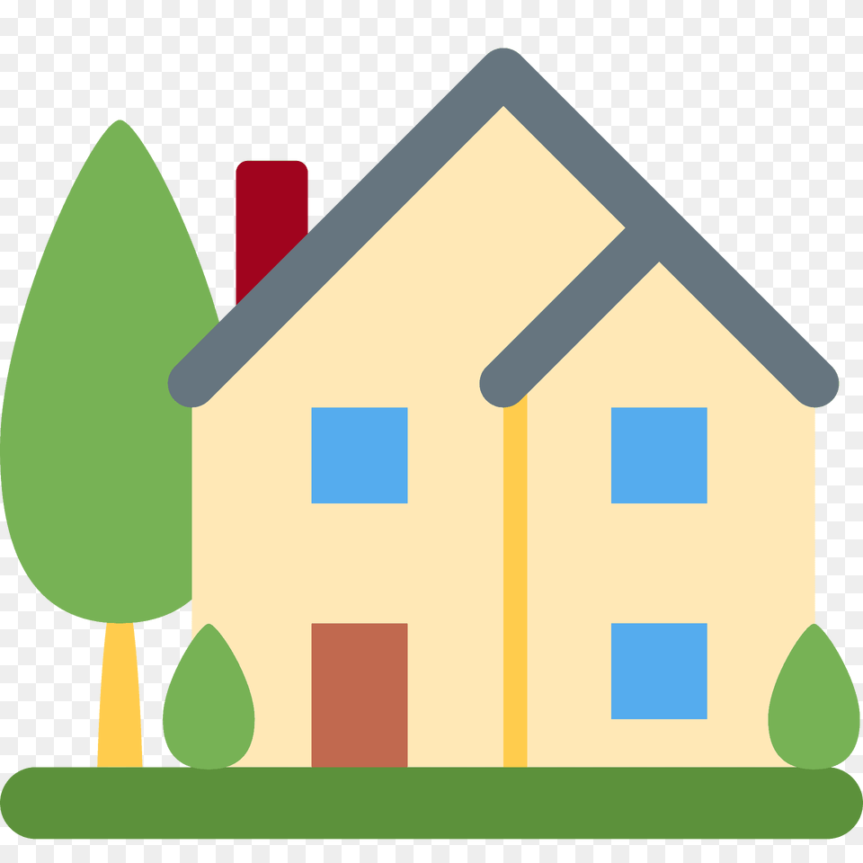 House With Garden Emoji Clipart, Neighborhood, Architecture, Rural, Outdoors Free Png Download