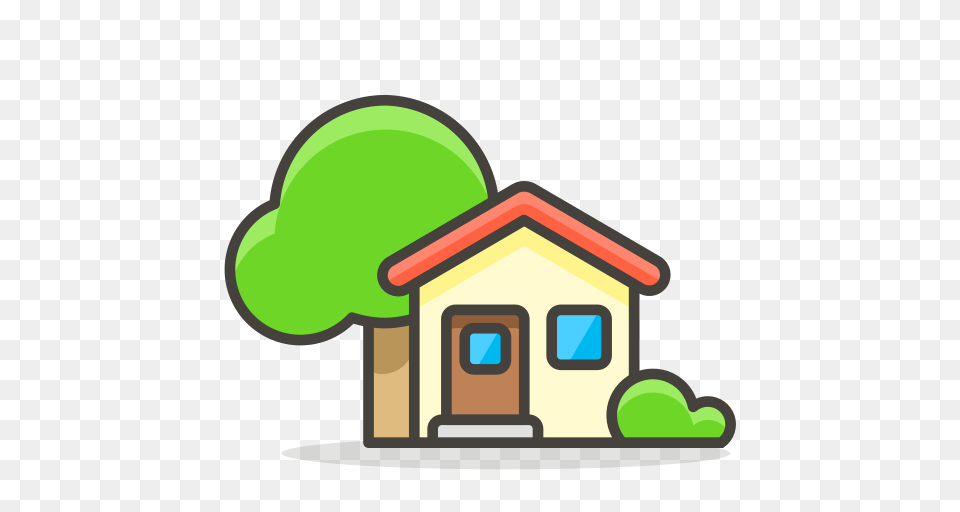 House With Garden Icon Of Vector Emoji, Neighborhood, Architecture, Building, Countryside Png