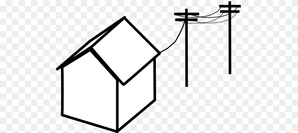 House With Power Lines Clip Art, Utility Pole, Bow, Weapon Png Image