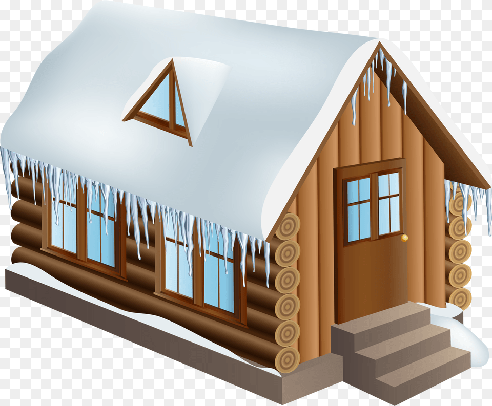 House With Snow Clipart 13 Cabin In Winter Clipart, Adult, Female, Person, Woman Png