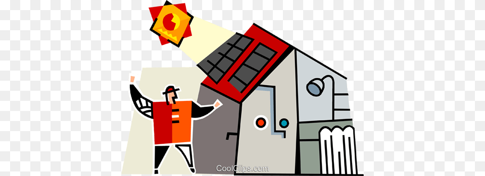 House With Solar Panels Royalty Free Vector Clip Art Illustration, Dynamite, Weapon Png