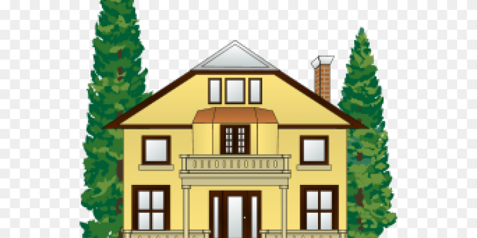 House With Trees Clipart, Architecture, Building, Housing, Villa Png