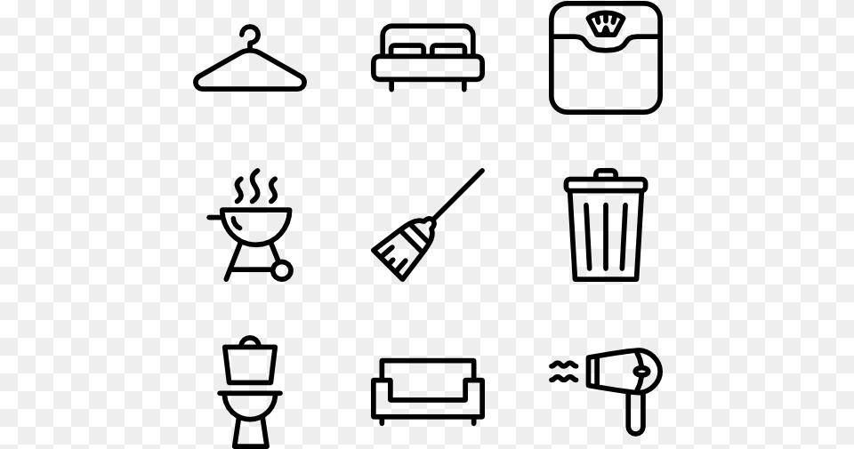 Household Collection Doing Chores Cartoon Images Black And White, Gray Free Transparent Png
