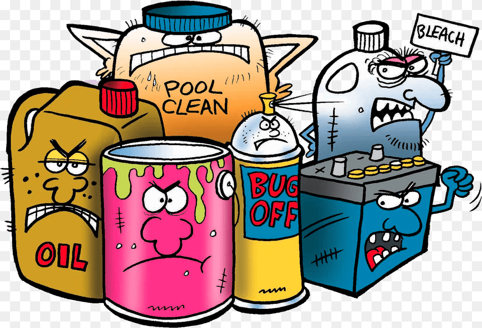 Household Hazardous Chemicals Clipart Download Household Hazardous Waste Cartoon, Tin, Can, Face, Head Png