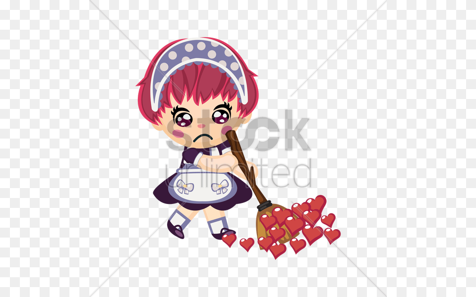 Housemaid Sweeping The Floor Vector Image, People, Person, Baby, Face Free Png Download