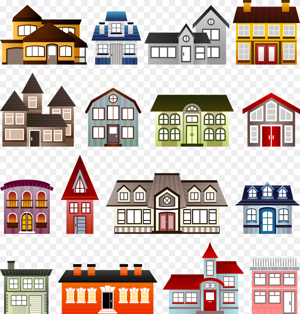 Houses Neighborhood, Architecture, Building, Housing Png Image
