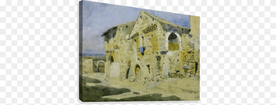 Houses At Tivoli Hercules Brabazon Brabazon Canvas Houses At Tivoli, Archaeology, Art, Painting, Architecture Free Png Download