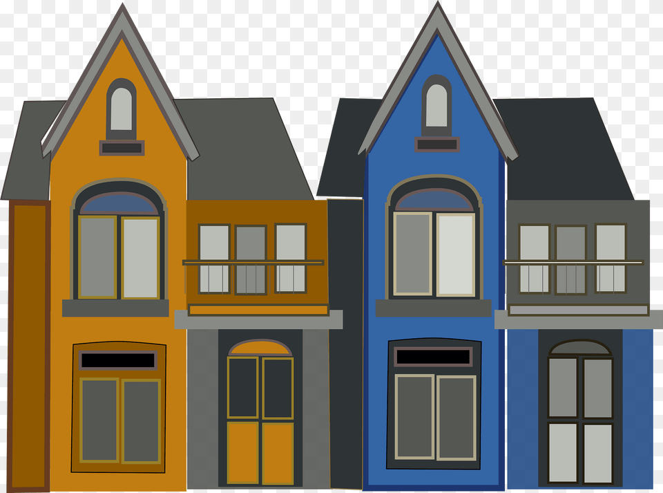 Houses Clipart, Neighborhood, Door, Architecture, Building Png