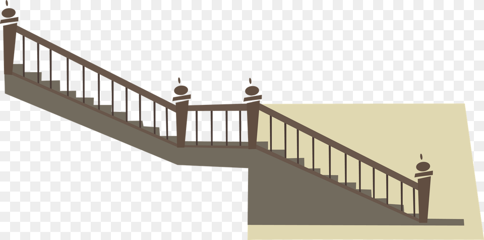 Houses Clipart Staircase Stairs Going Down Cartoon, Architecture, Building, Handrail, House Free Transparent Png