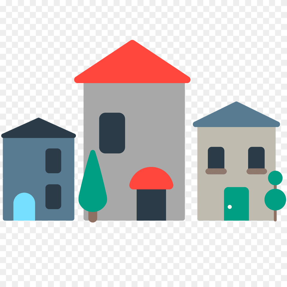 Houses Emoji Clipart, Neighborhood, Outdoors Free Transparent Png