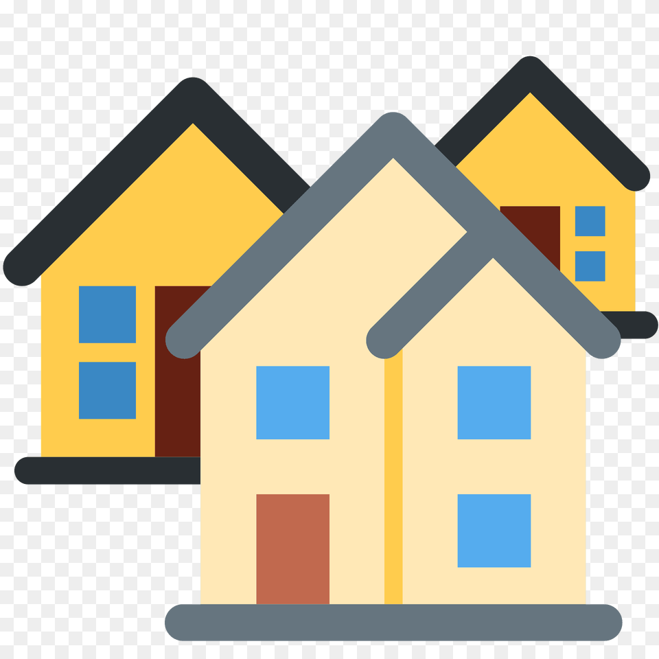 Houses Emoji Clipart, Architecture, Rural, Outdoors, Neighborhood Png Image