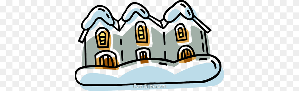 Houses In A Row After A Snow Fall Royalty Vector Clip Art, Painting, Outdoors, Nature, Lawn Free Transparent Png