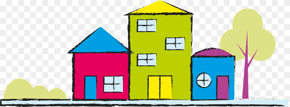 Houses On Street Clipart, Architecture, Shack, Rural, Outdoors Free Transparent Png
