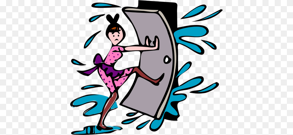 Housewife Smashing Door Vector Graphics, Adult, Female, Person, Woman Png Image