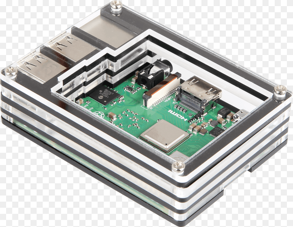Housing For Raspberry Pi 3 7x Acrylic Electronic Component, Computer Hardware, Electronics, Hardware, Computer Free Transparent Png