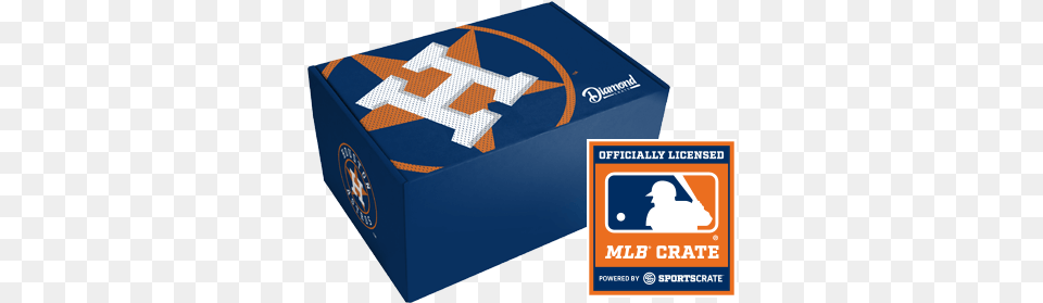 Houston Astros Diamond Crate From Major League Baseball Logo, Box, Cardboard, Carton, Person Png Image