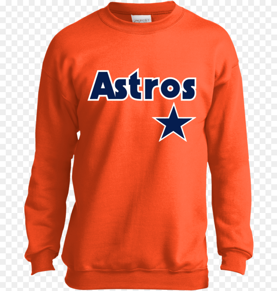 Houston Astros Logo, Sweatshirt, Clothing, Knitwear, Long Sleeve Png