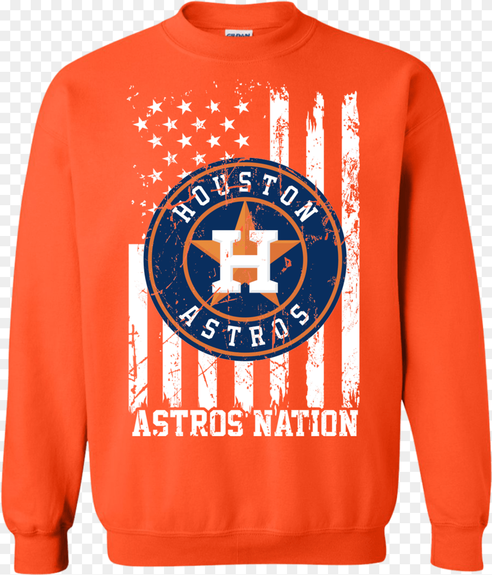 Houston Astros Nations Baseball Us Flag Sweatshirt, Clothing, Knitwear, Sweater, Long Sleeve Png Image