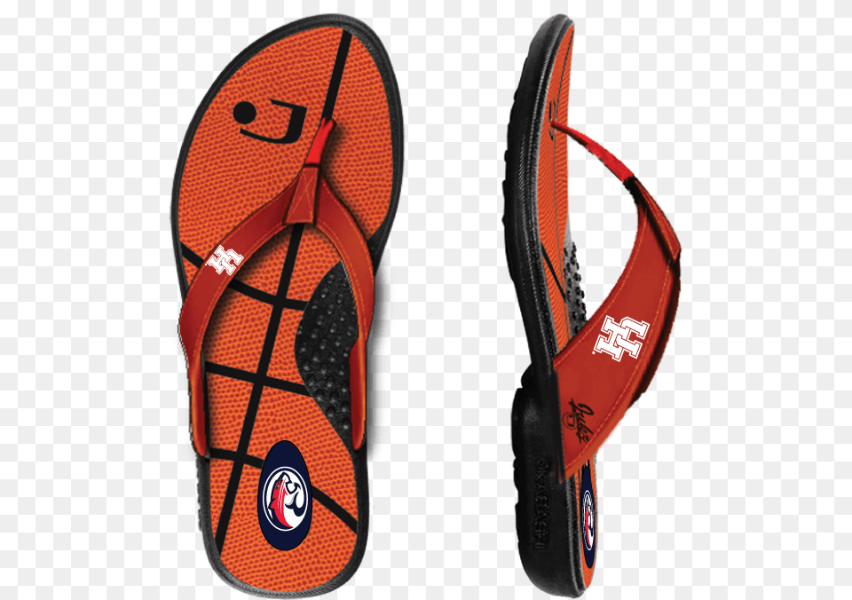 Houston Cougars Basketball Flip Flops Basketball, Clothing, Footwear, Sandal, Flip-flop Png