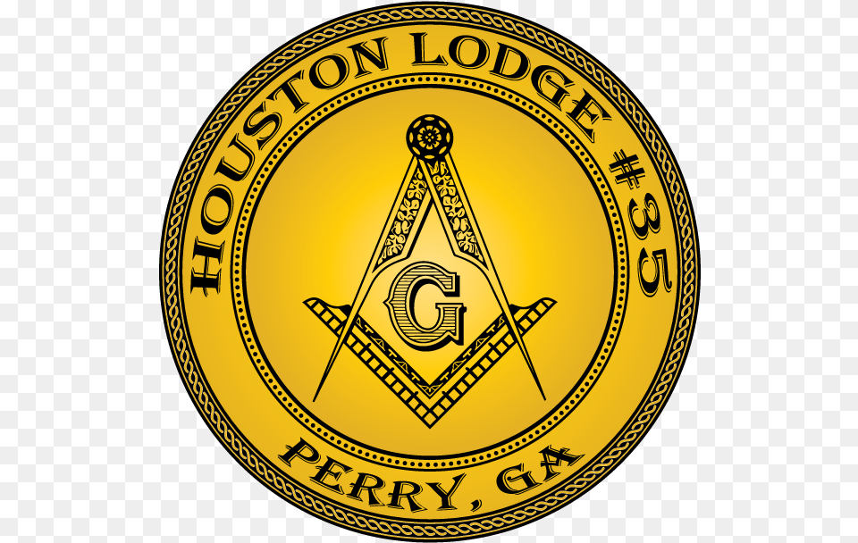 Houston Masonic Lodge 35 Perry Warner Robins Freemasonry Dot, Badge, Gold, Logo, Symbol Png Image