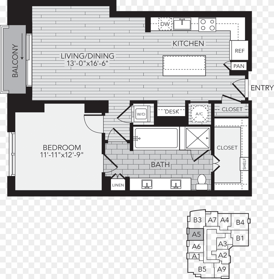 Houston One Bedroom Apartment Floor Plan Floor Plan, Chart, Diagram, Floor Plan, Plot Free Png Download