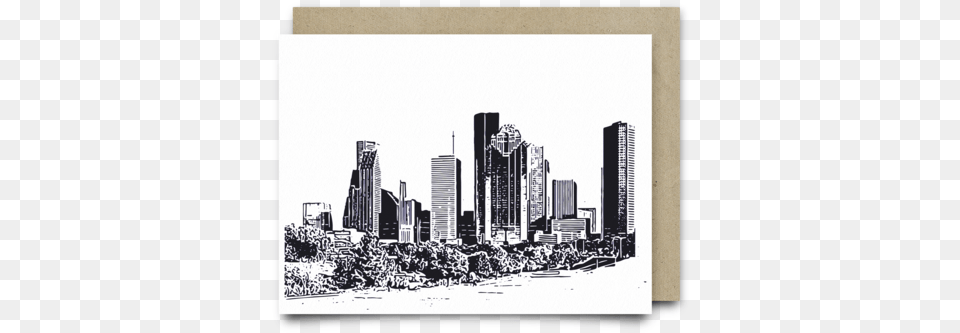 Houston Skyline Greeting Card, Urban, City, Metropolis, Art Free Png