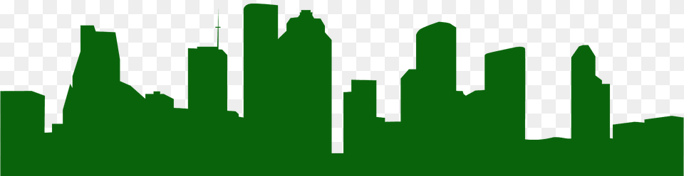 Houston Skyline Silhouette, City, Grass, Green, Plant Png