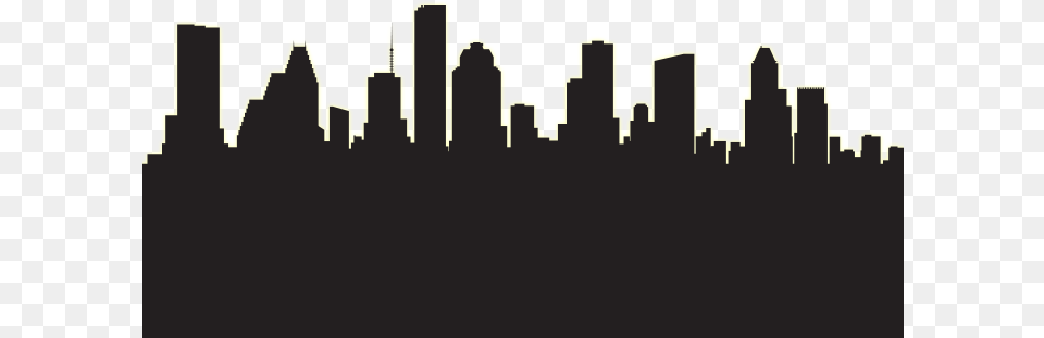 Houston Skyline Silhouette, City, Urban, Metropolis, Architecture Free Transparent Png