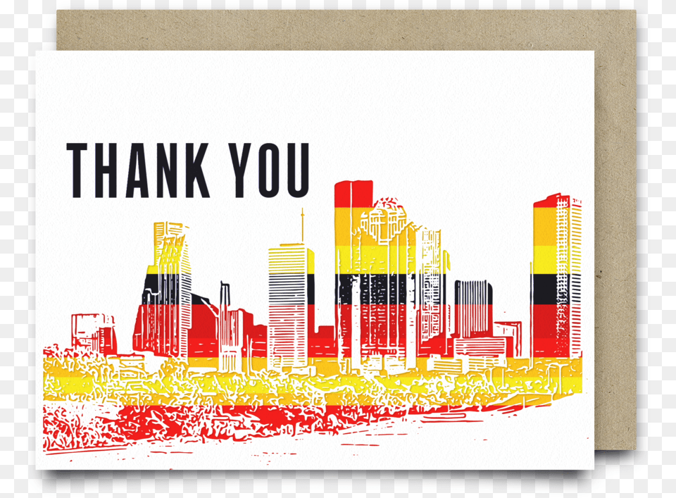 Houston Skyline Thank You Card, Advertisement, Art, Modern Art, Poster Free Transparent Png