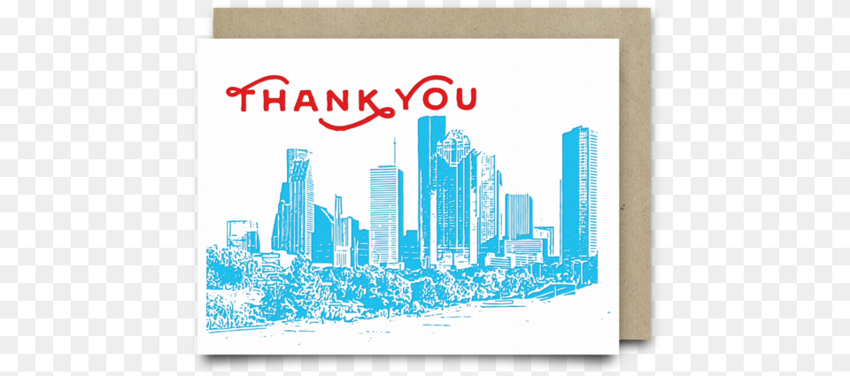 Houston Skyline Thank You Card, City, Metropolis, Urban, Advertisement Free Png