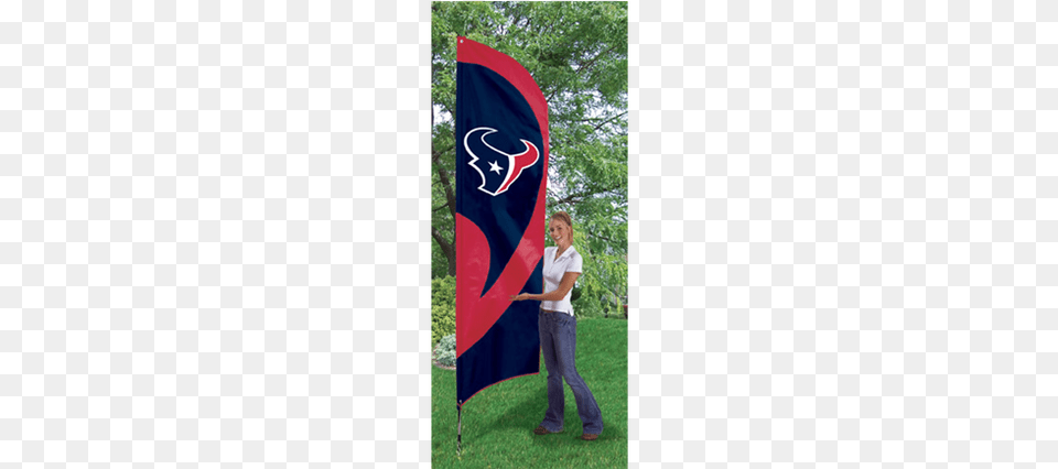 Houston Texans Nfl Huge Vertical Indoor Outdoor Flag Houston Texans, Person Free Transparent Png