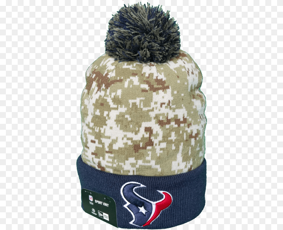 Houston Texans Salute To Service Sideline Fleece Pom Toque Beanie, Cap, Clothing, Hat Png