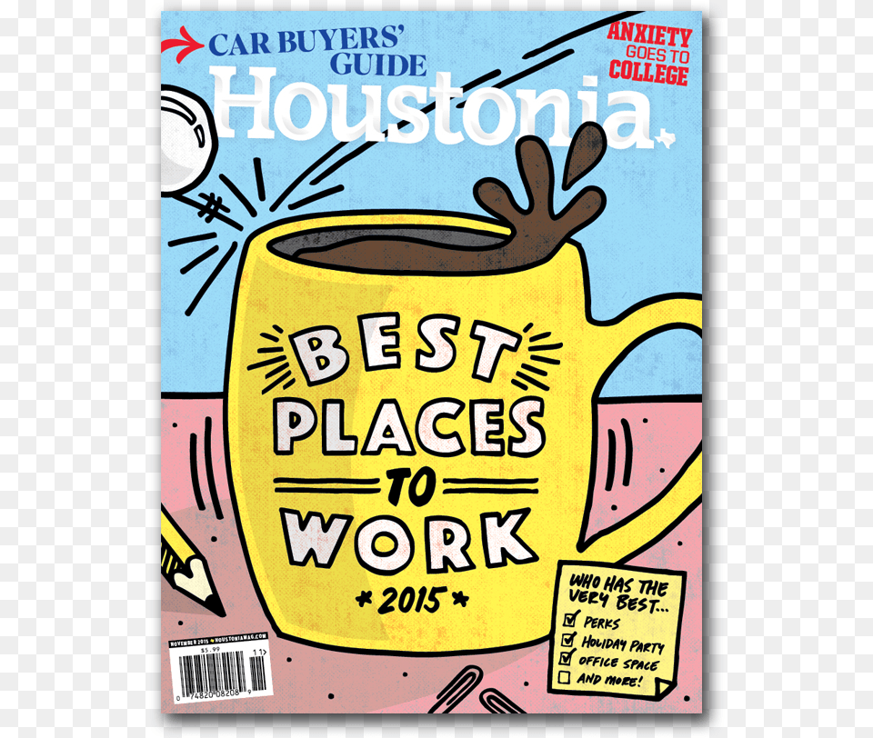 Houstonia Magazine Covers Best Places To Work Magazine Covwrs, Advertisement, Book, Publication, Comics Free Transparent Png