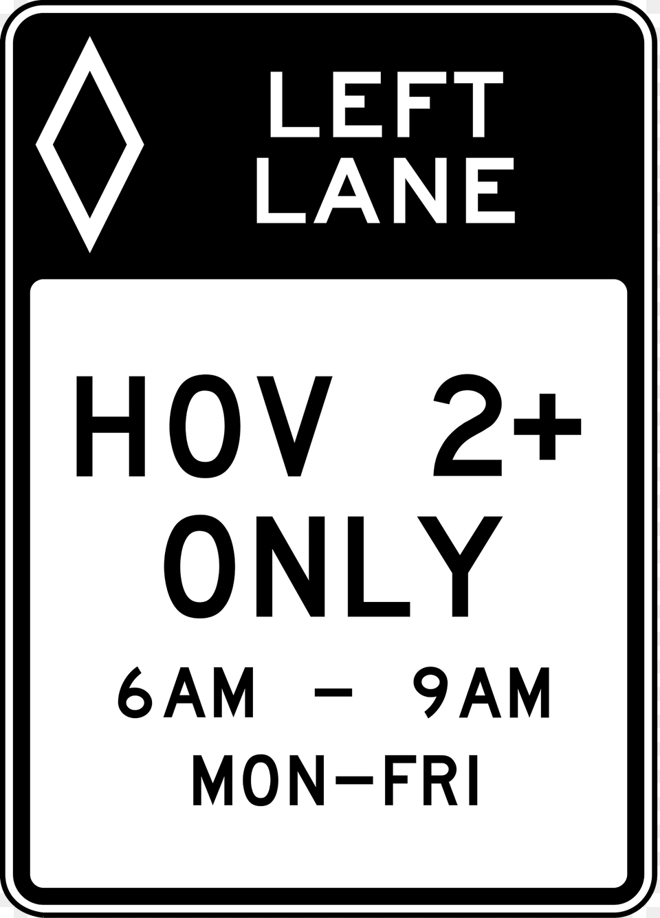 Hov 2 Time Left Lane Clipart, Sign, Symbol, Text Free Png