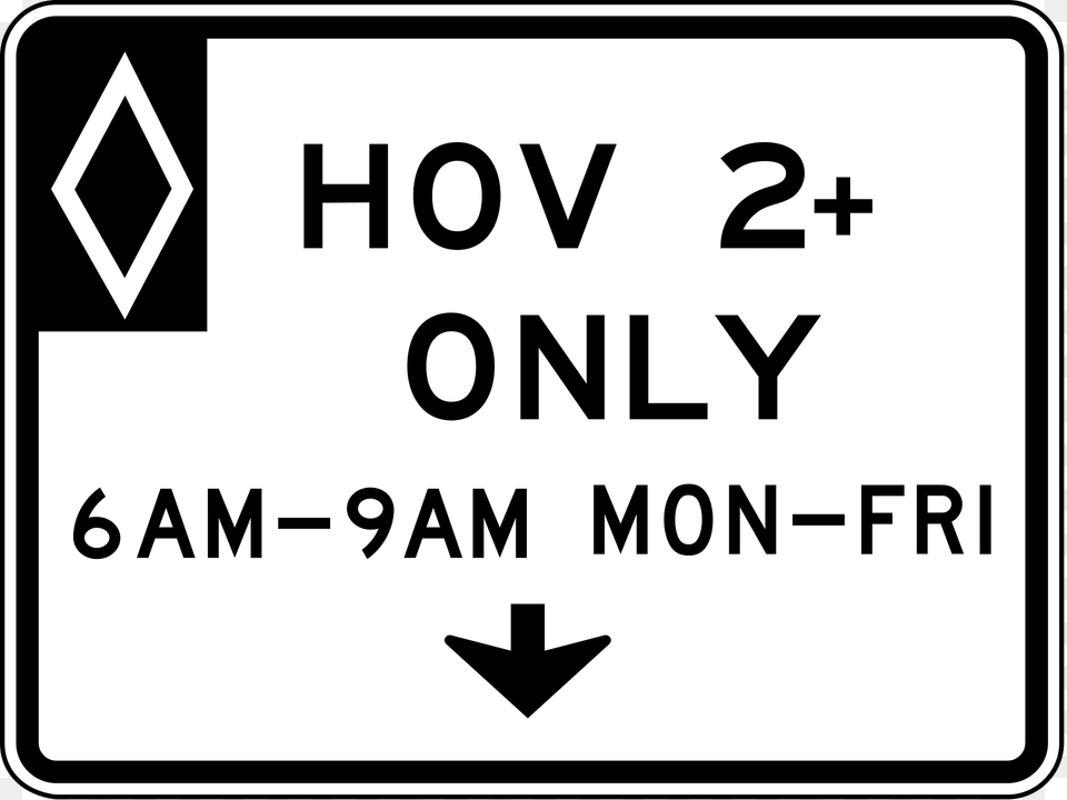 Hov Overhead Clipart, Sign, Symbol, Road Sign, Text Free Png