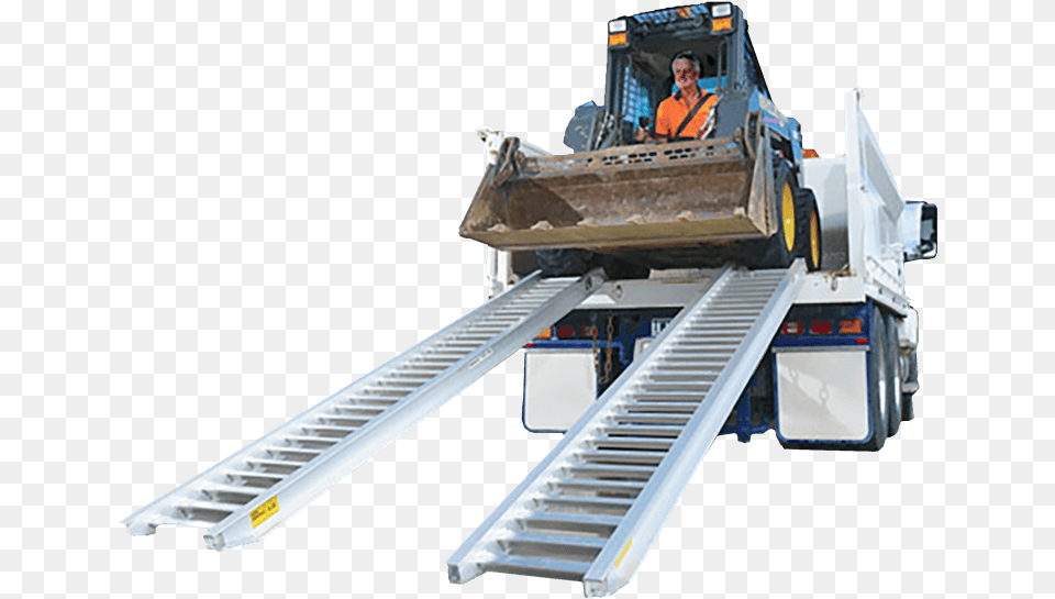 Hover To Zoom Bobcat Ramps, Machine, Person, Bulldozer, Face Png Image