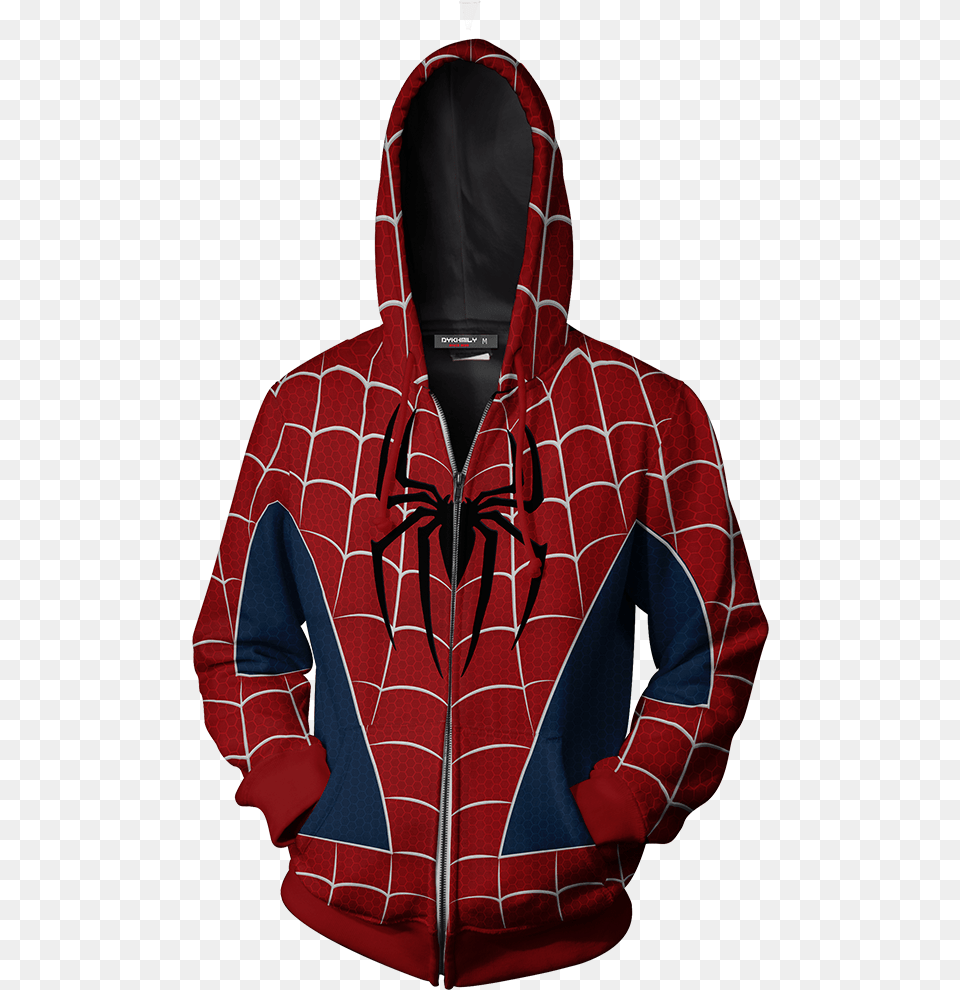 Hover To Zoom Spider Man Miles Morales Jacket, Clothing, Coat, Hood, Hoodie Png Image