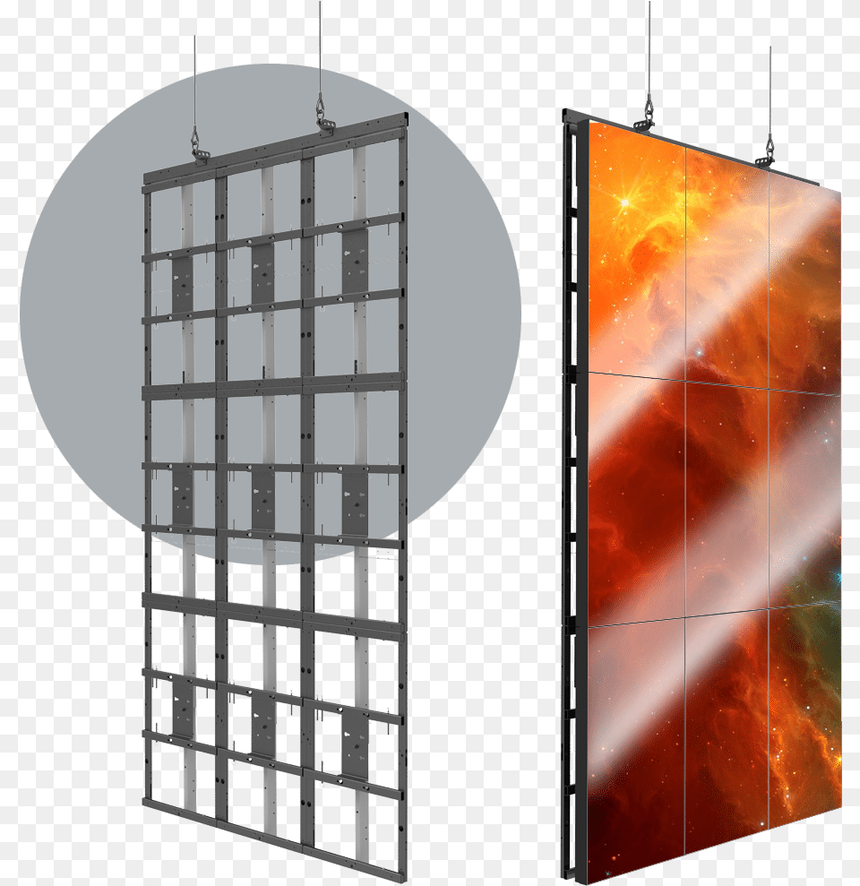 Hovergrid Flyable Portrait Video Wall Frame System Modern Art, Lighting Png