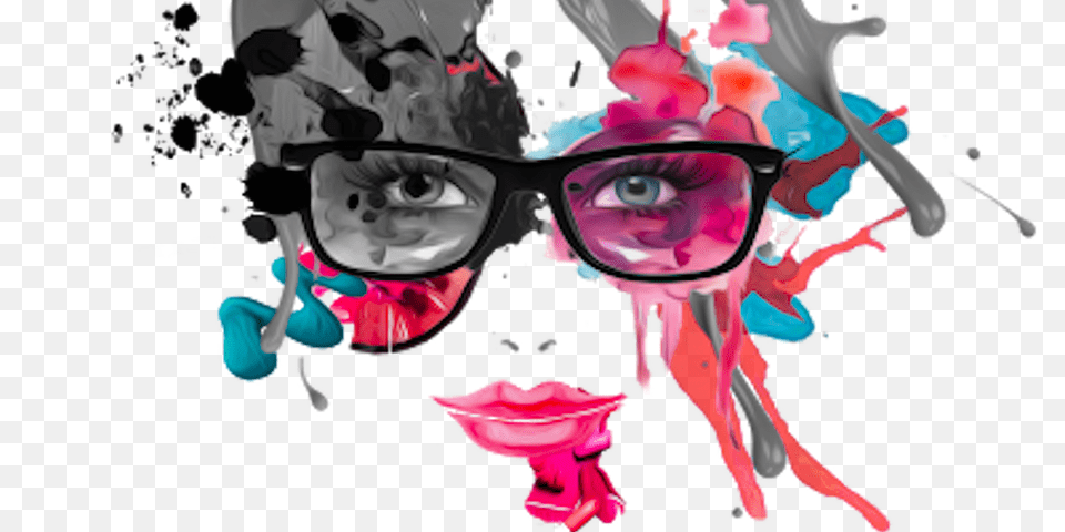 How 50 Artists Drew Woman With Port Wine Stain Birthmark Illustration, Accessories, Art, Glasses, Graphics Png Image