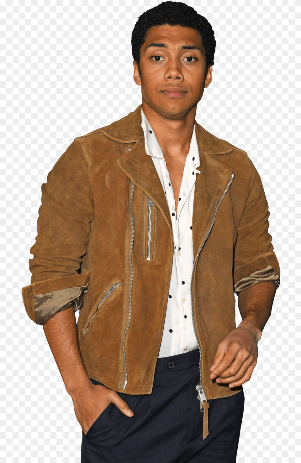 How A Riverdale Audition Led Chance Perdomo To Chilling Leather Jacket, Clothing, Coat, Suede, Person Free Png Download