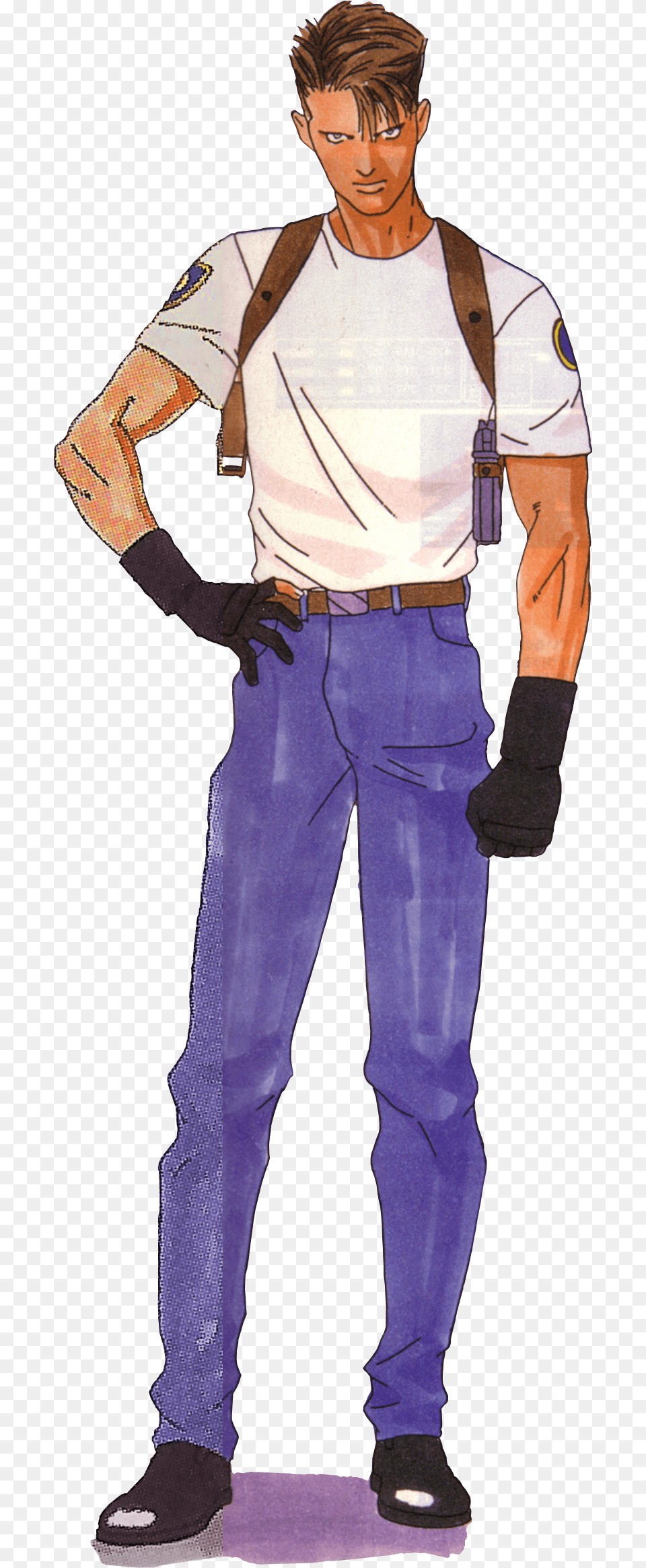 How About No Resident Evil 15 Leon, Adult, Clothing, Person, Pants Png Image