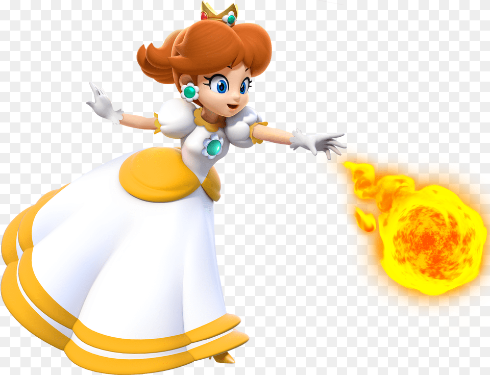 How Princess Daisy Should Be In Her Official Fire Flower Princess Daisy Fan Art, Baby, Person, Clothing, Glove Png