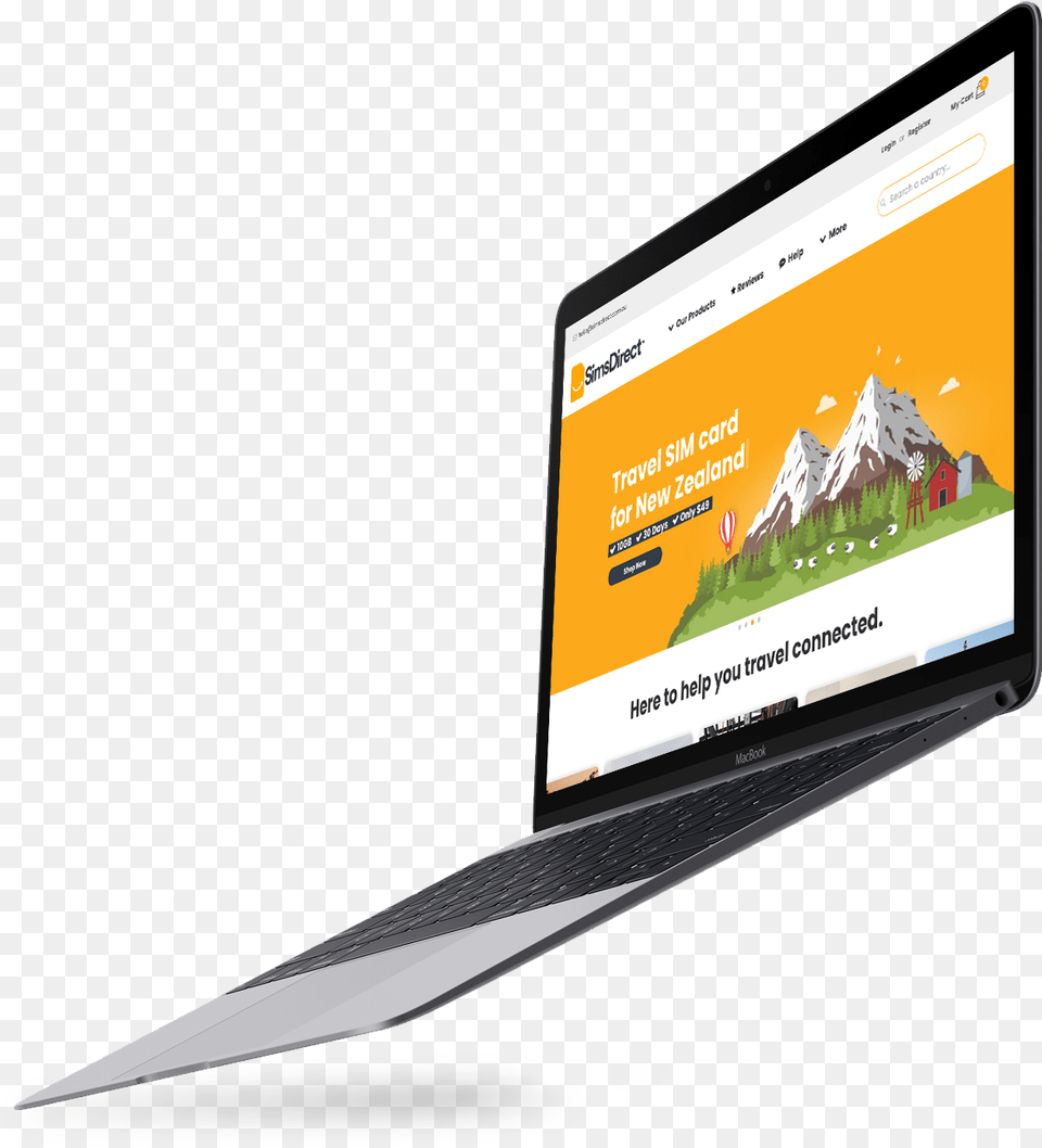 How Simsdirect Achieved 15x More Organic Revenue Macbook Mockup Angle, Computer, Electronics, Laptop, Pc Png