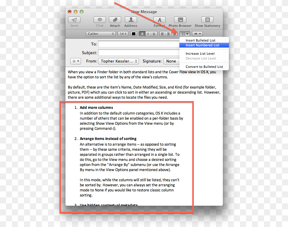 How To Add Line Breaks Between List Items In Os X Mail Internet, File, Page, Text, Webpage Free Transparent Png